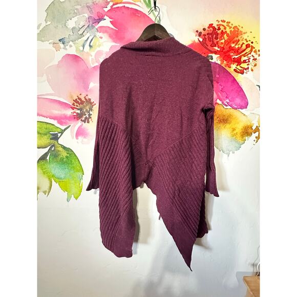 Lane Bryant Burgundy Ribbed Knit Cardigan Sweater Womens Long Sleeve Open 14/16 - Picture 5 of 7